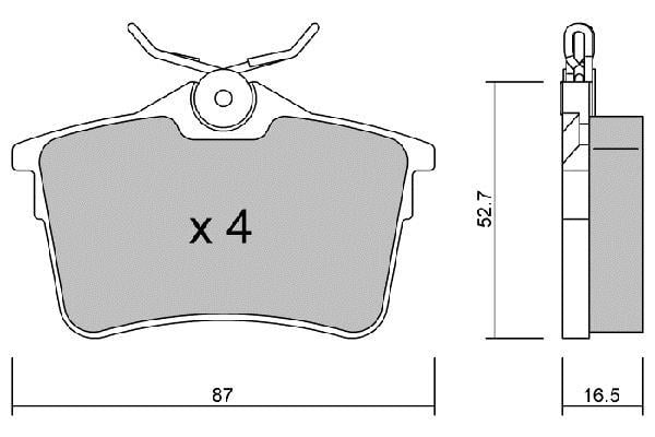 Jeu de 4 plaquettes de frein AISIN ref. BPPE-2009